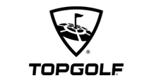 The Topgolf logo showcased against a serene white backdrop.